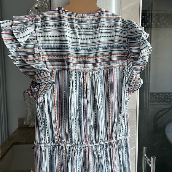 Veronica Beard Tinzia Striped Dress: Blue Multi - Picture 9 of 13